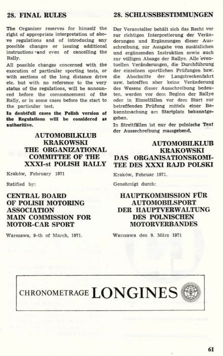 Rajd Polski - 1971r.